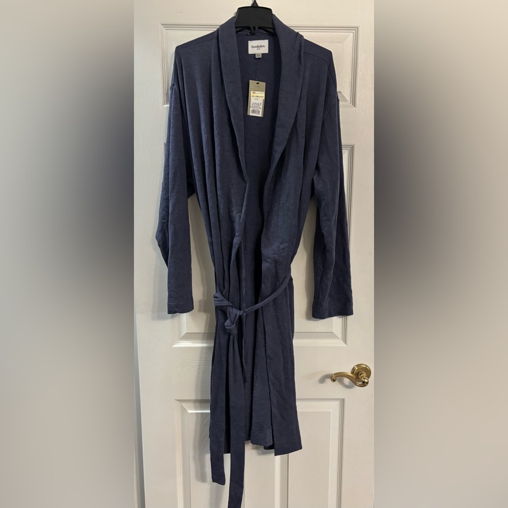 Goodfellow & Co Men's Navy Blue Long Robe with Belt